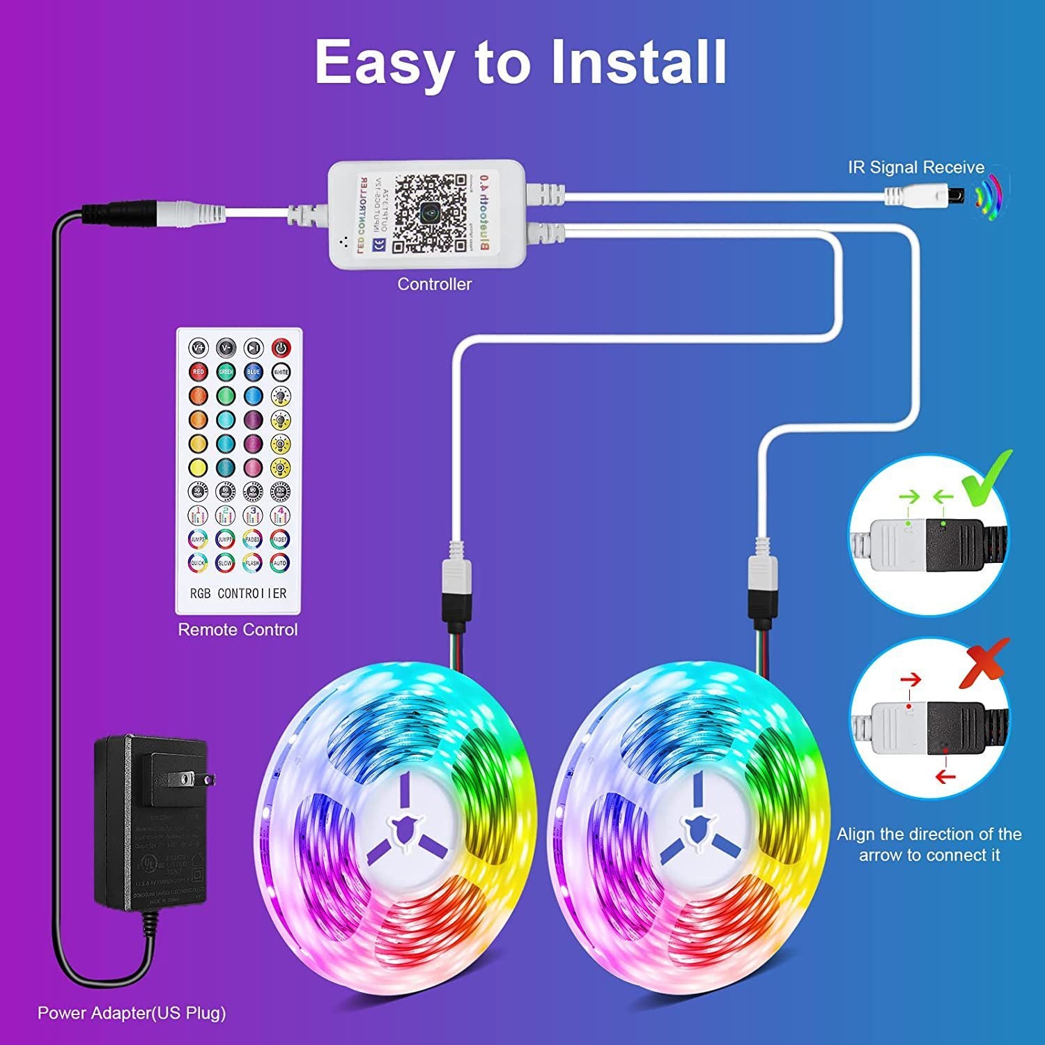 RGB Music Bluetooth Intelligent Low-voltage LED Light Strip