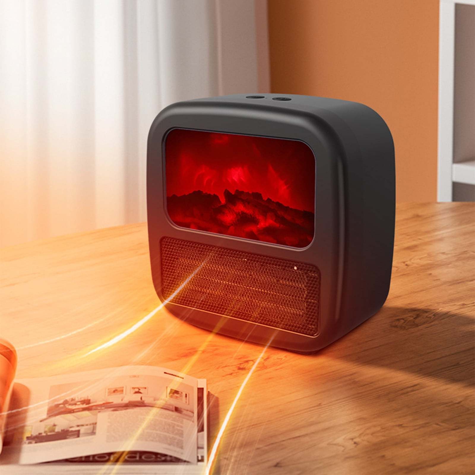 Household Electric Heater Warmer Portable 3D Anti-real Flame Electric Heater Warm Air Fan Room Winter Stove Radiator