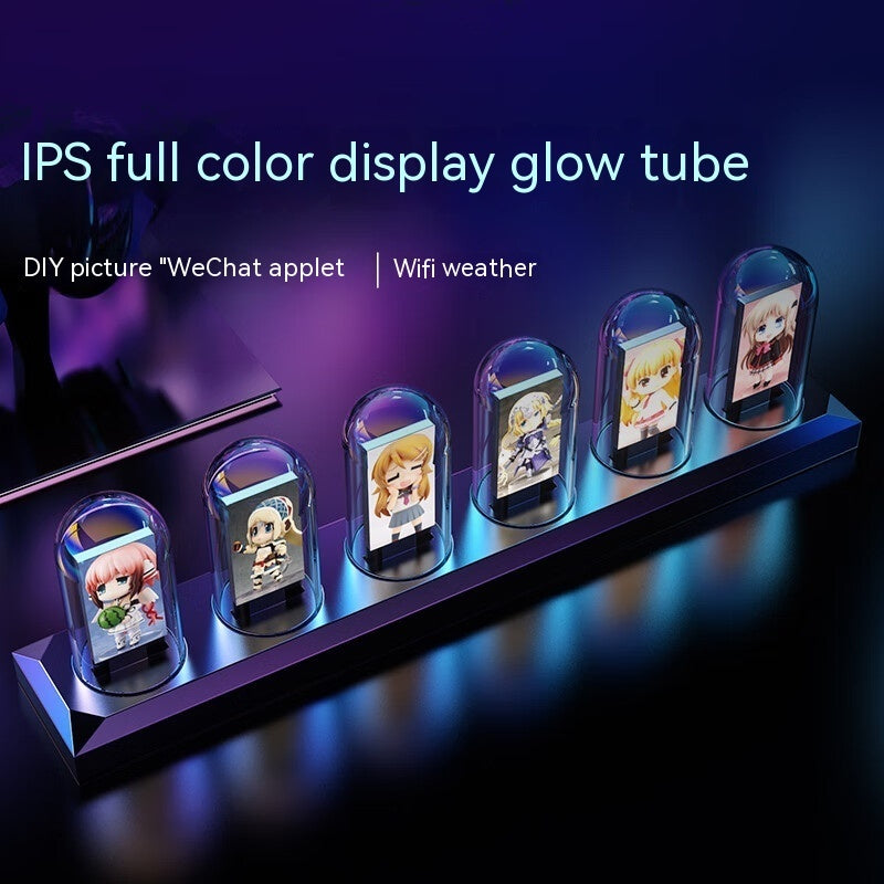 Magic Flavor Premium RGB Aluminum Alloy Simulation Nixie Tube Clock IPS Computer Desktop Decoration Destiny Stone Door Punk