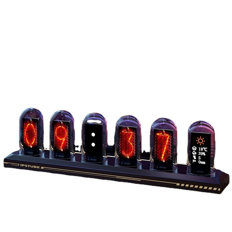 Magic Flavor Premium RGB Aluminum Alloy Simulation Nixie Tube Clock IPS Computer Desktop Decoration Destiny Stone Door Punk